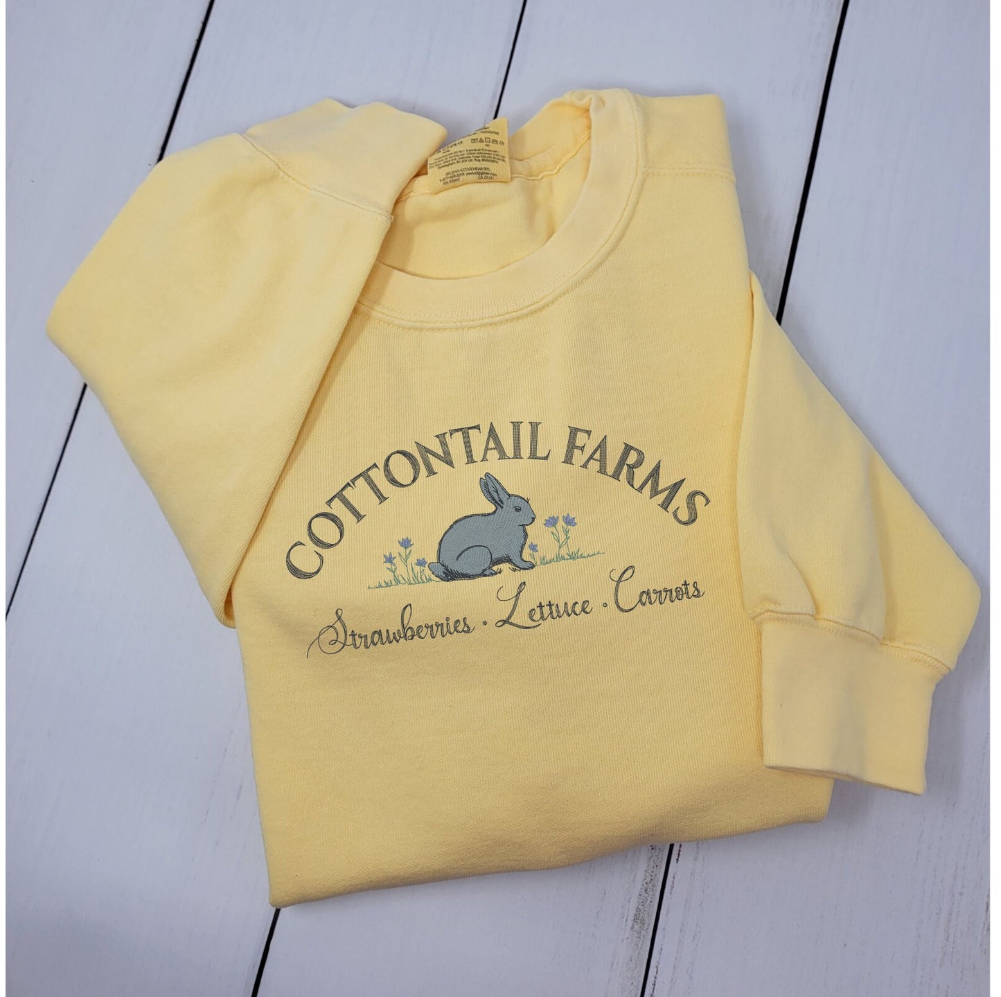 Cottontail Easter Bunny Embroidered Crewneck
