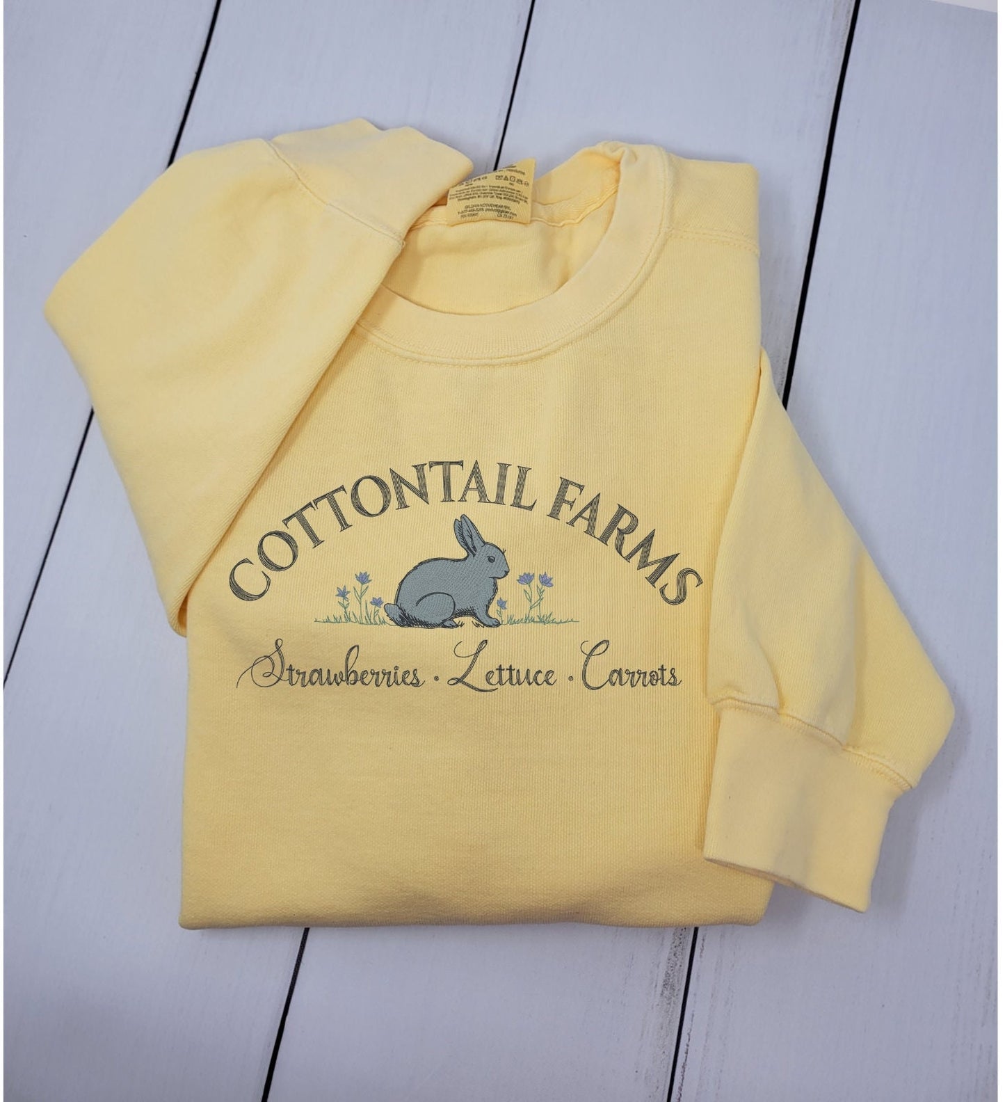 Cottontail Easter Bunny Embroidered Crewneck