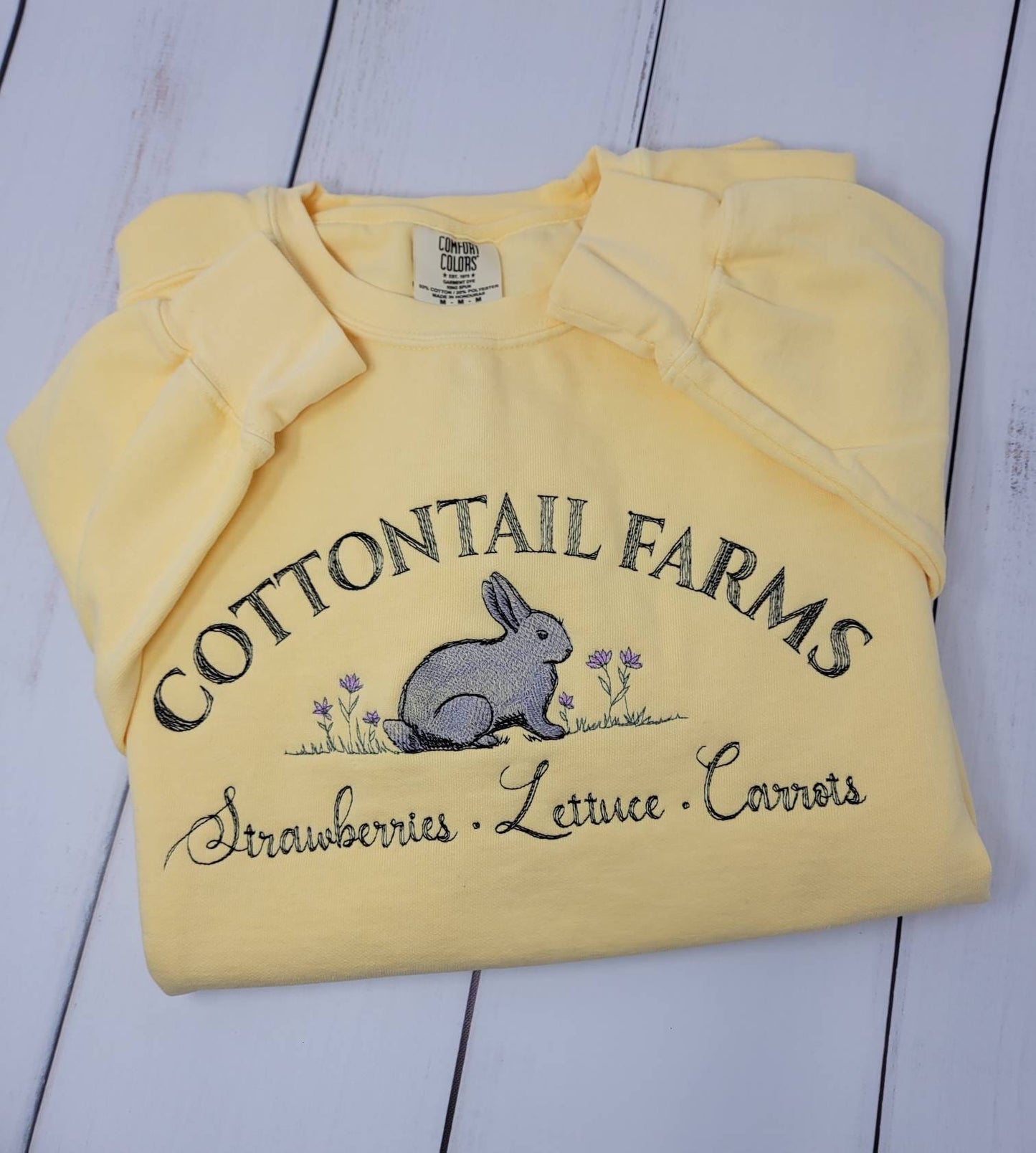 Cottontail Easter Bunny Embroidered Crewneck
