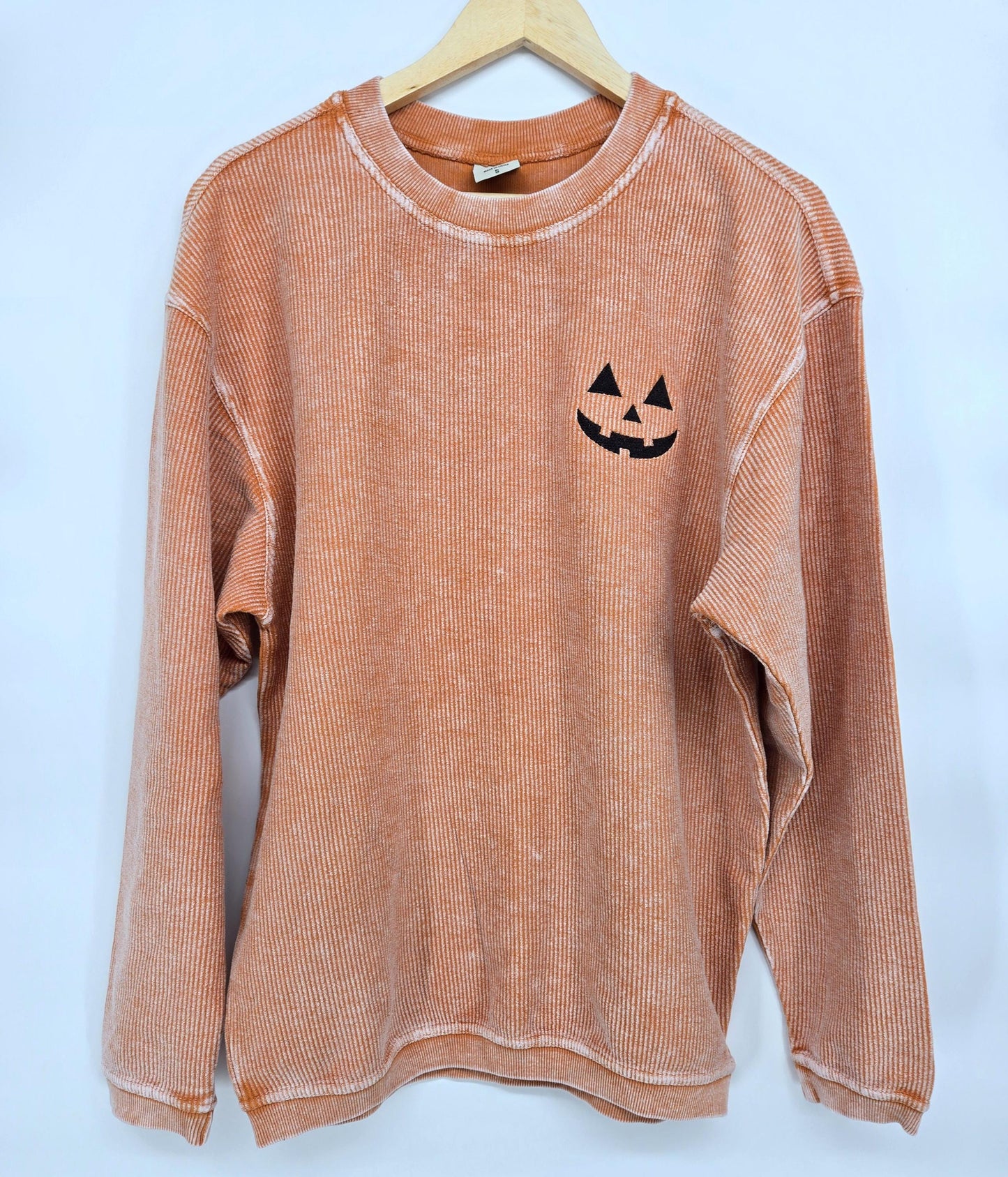 Jack O Lantern Pumpkin Corduroy Crewneck
