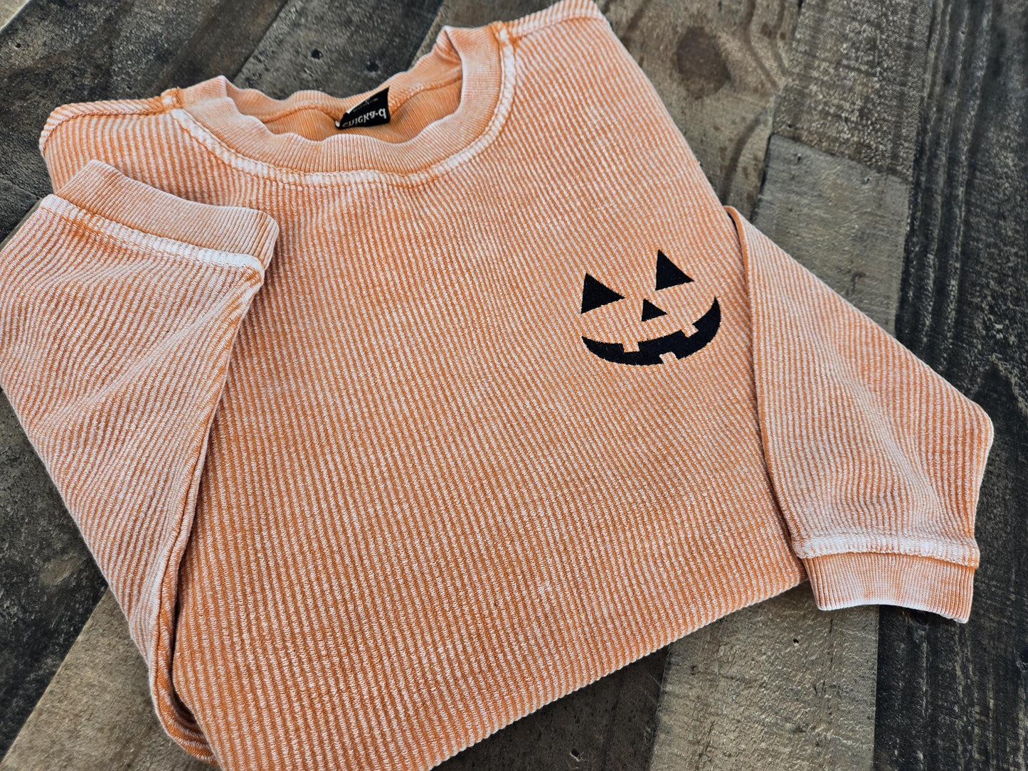 Jack O Lantern Pumpkin Corduroy Crewneck