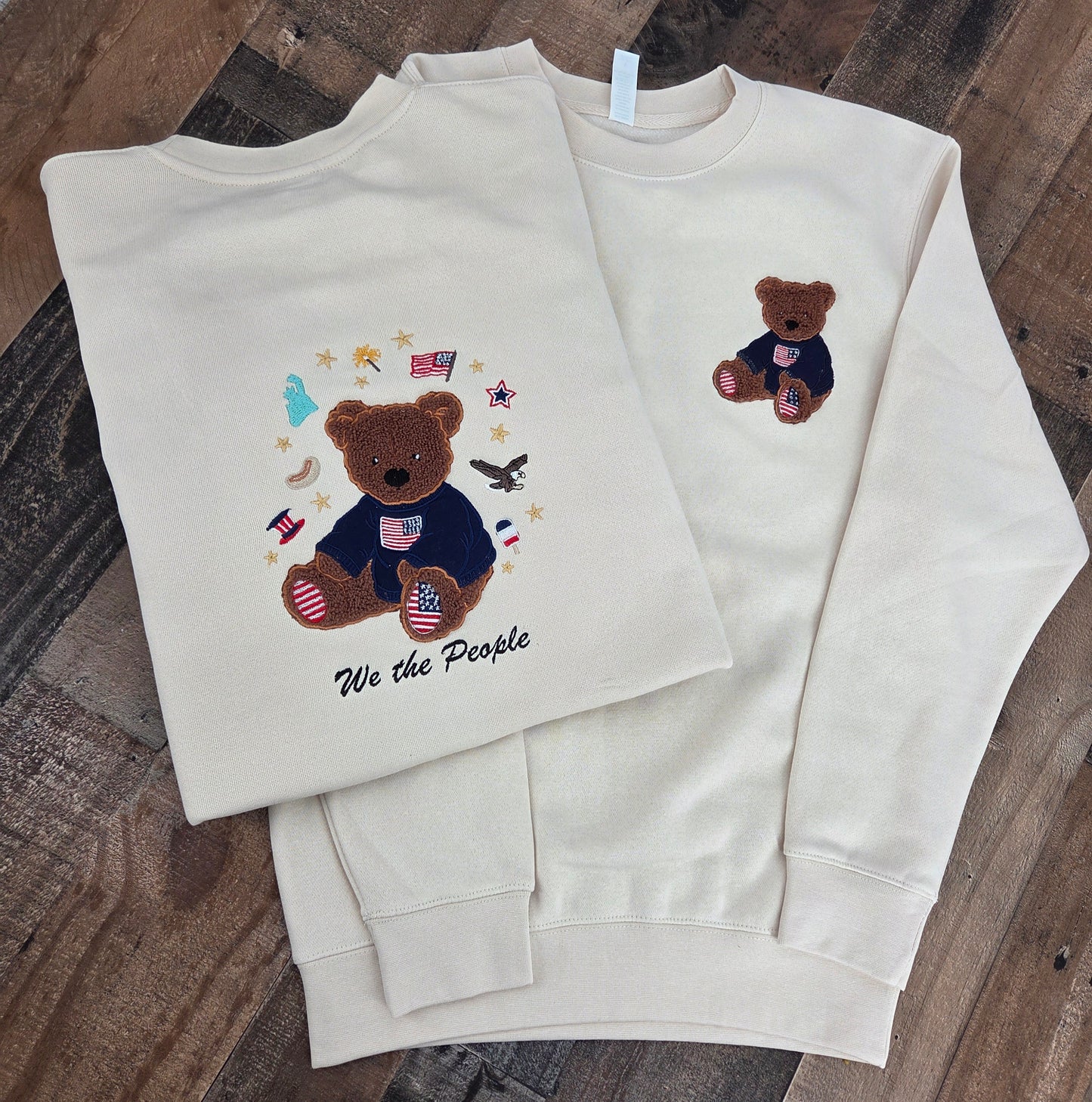 We the People Teddy Applique Sweatshirt