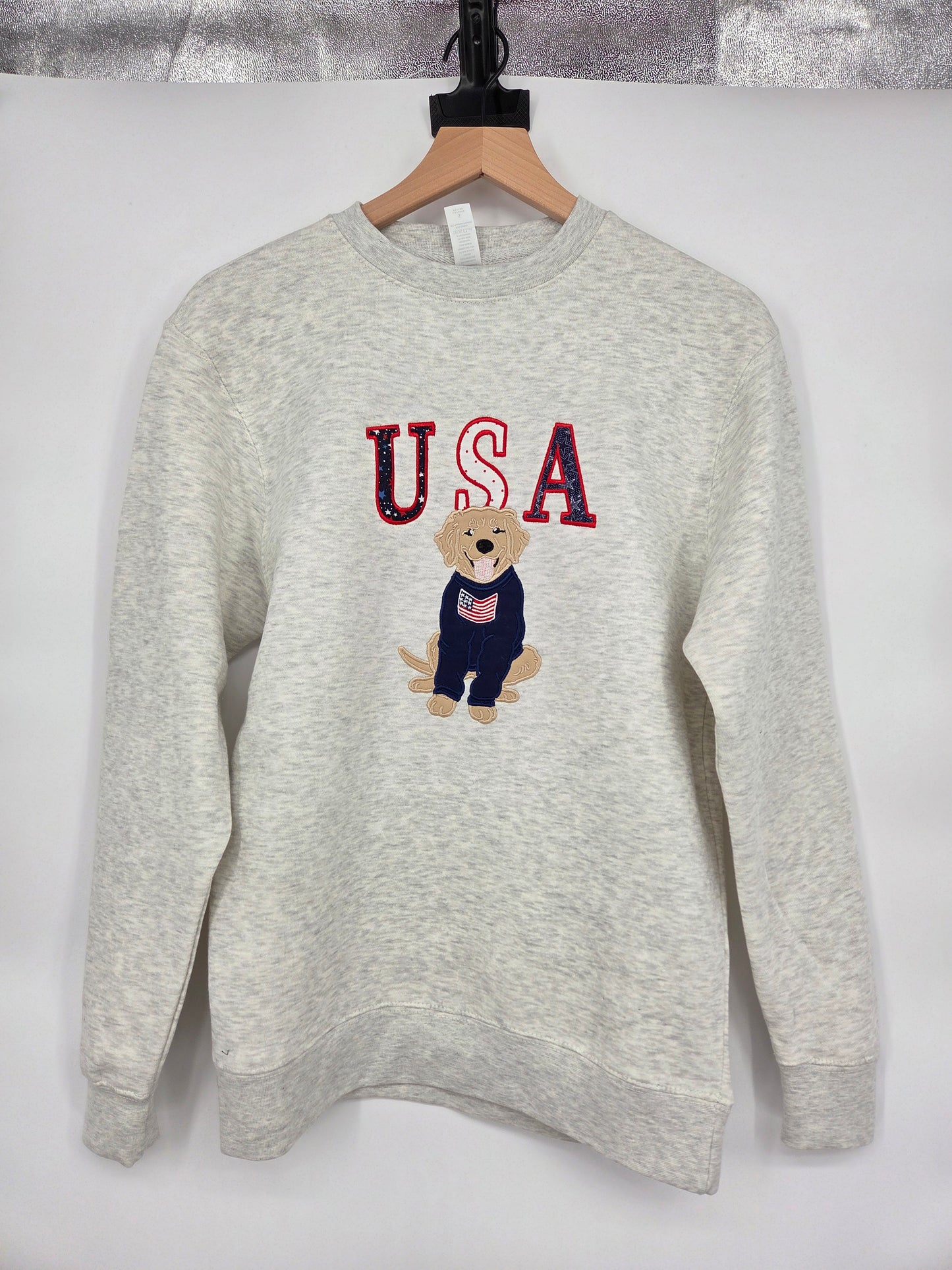 USA Dog Applique Sweatshirt