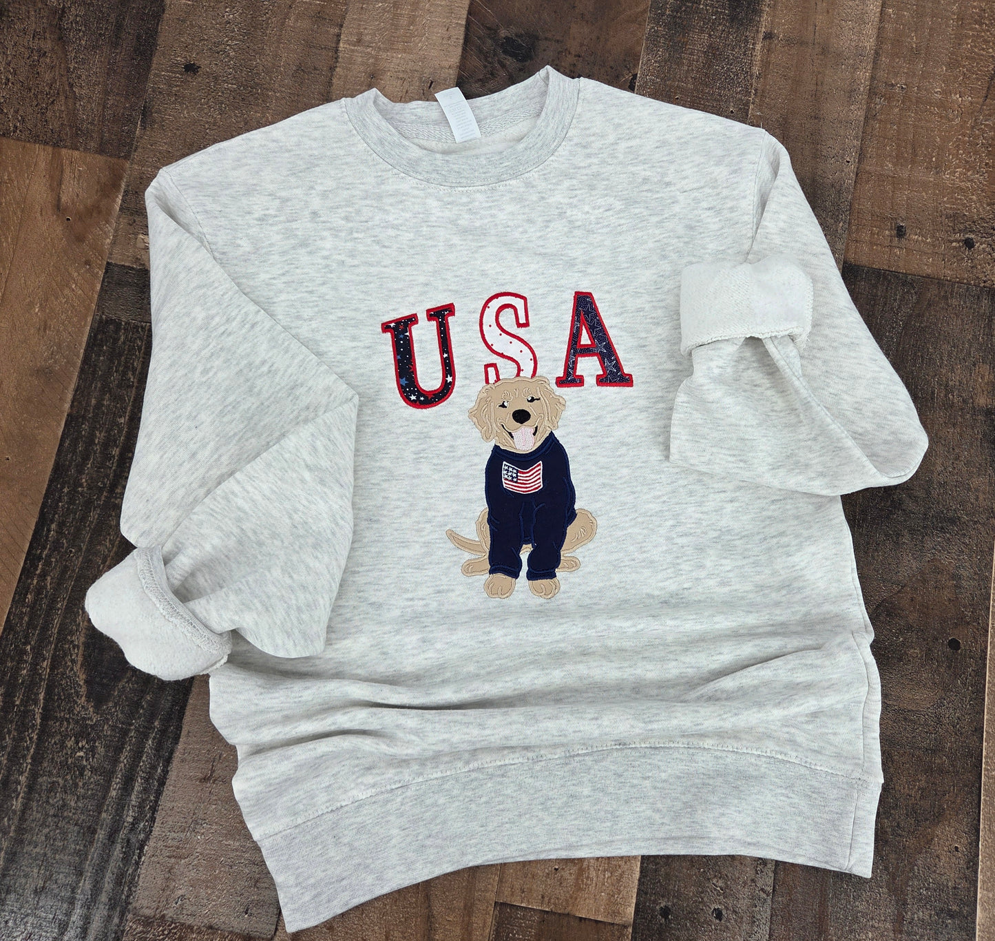 USA Dog Applique Sweatshirt