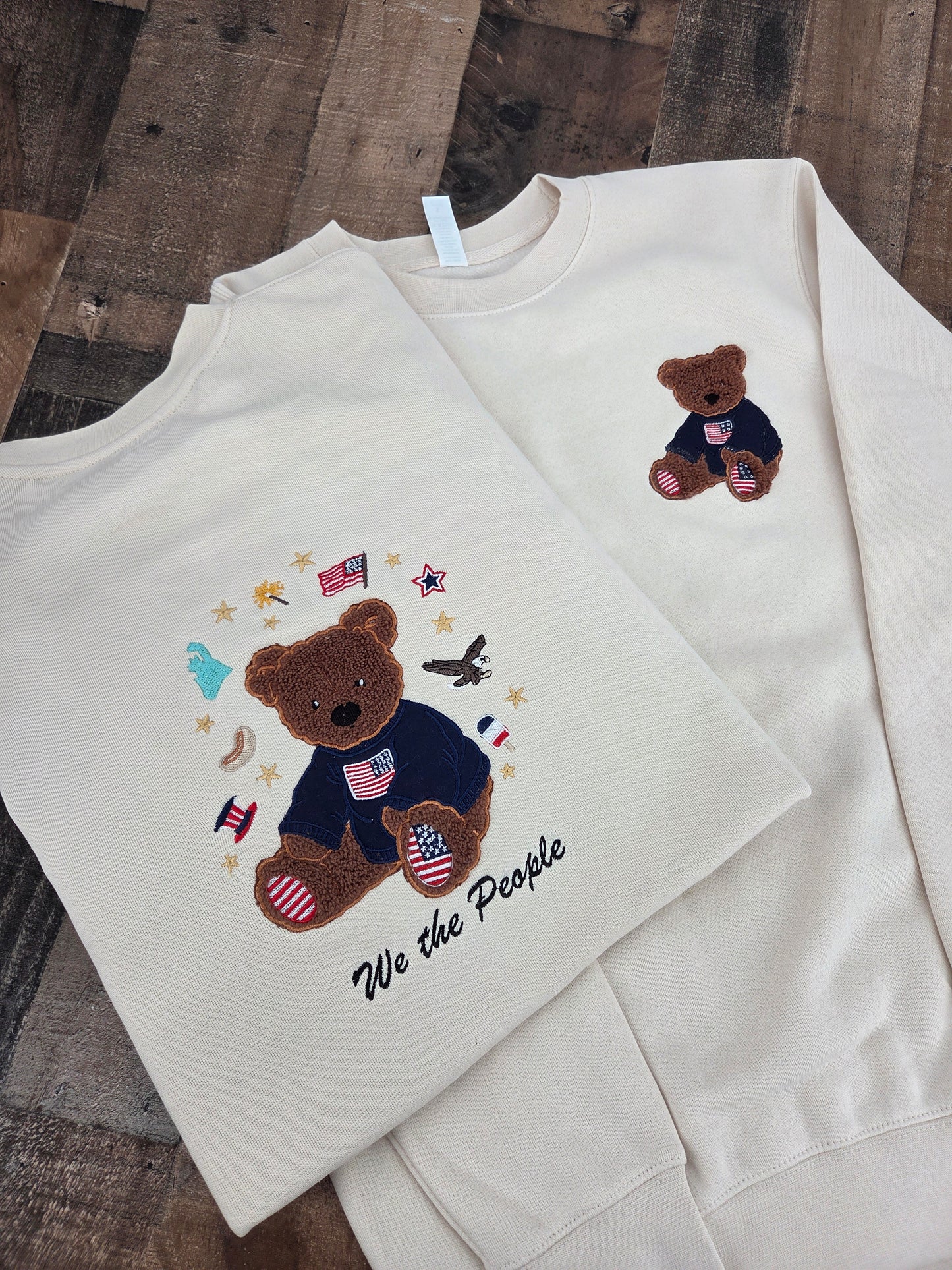 We the People Teddy Applique Sweatshirt